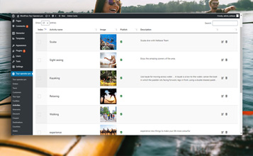 Different Activities Page